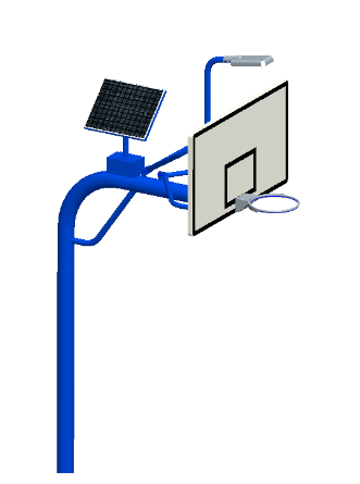 XLL016T直埋太阳能篮球架